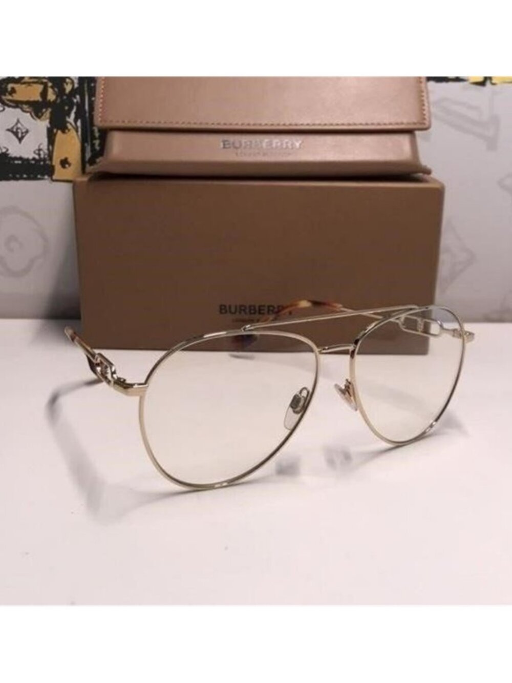 New Authentic Burberry BE3128 1808 Gold Eyeglasses - Picture 5 of 12